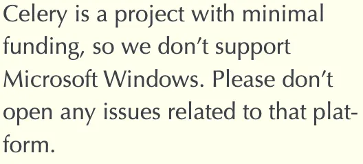 Celery's lack of support for Windows